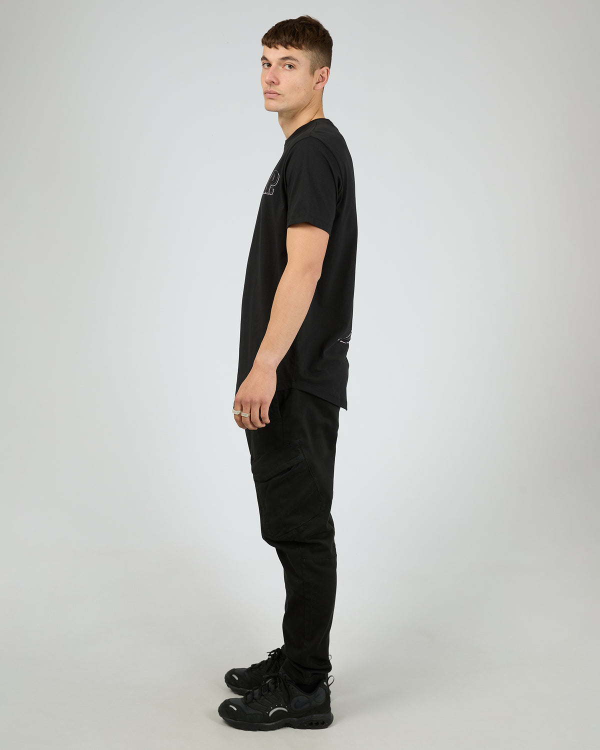 Burns Dual Curved Tee Black