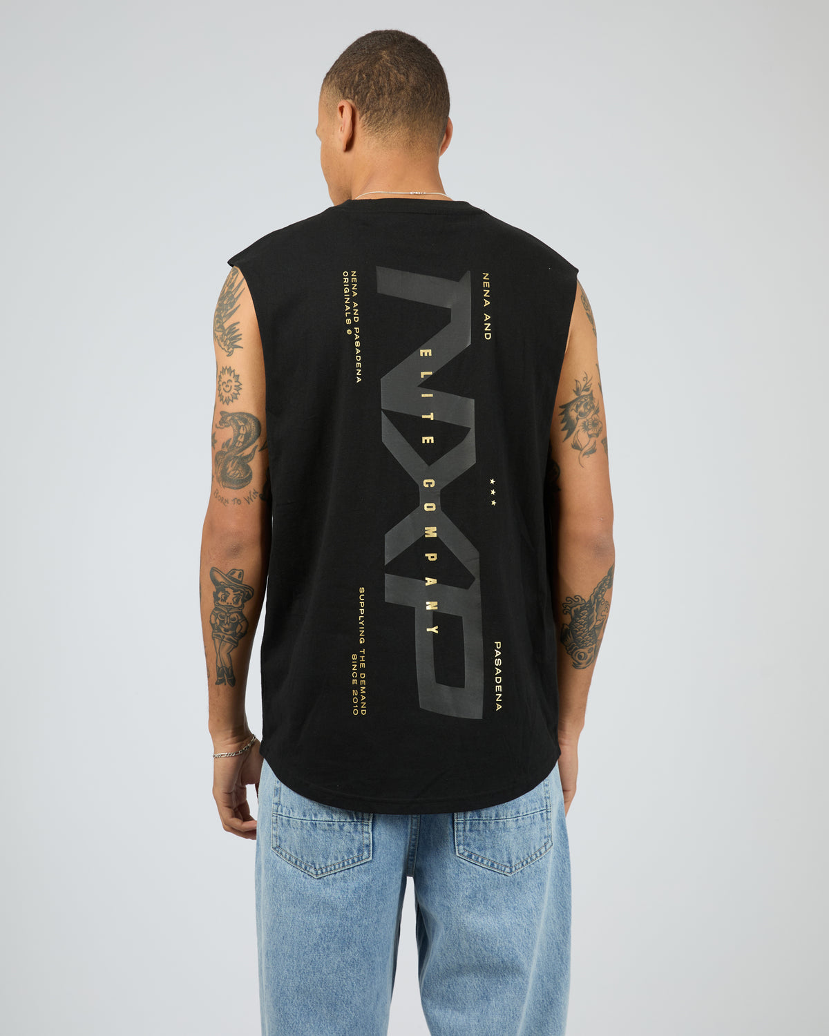 Deliberate Dual Curved Muscle Tee Black