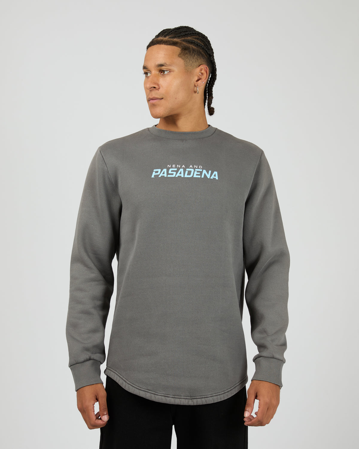 Systems Dual Curved Sweater Charcoal