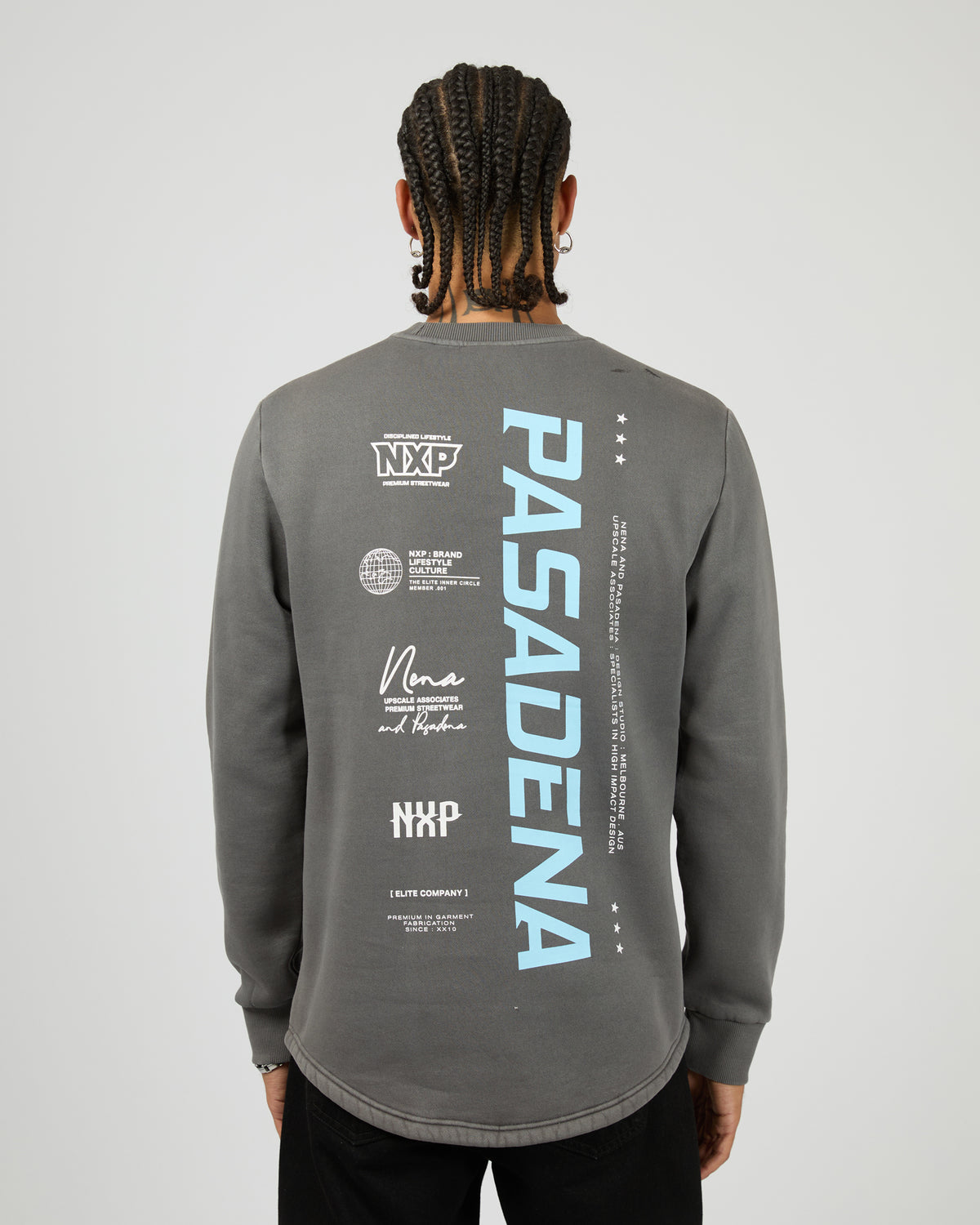 Systems Dual Curved Sweater Charcoal