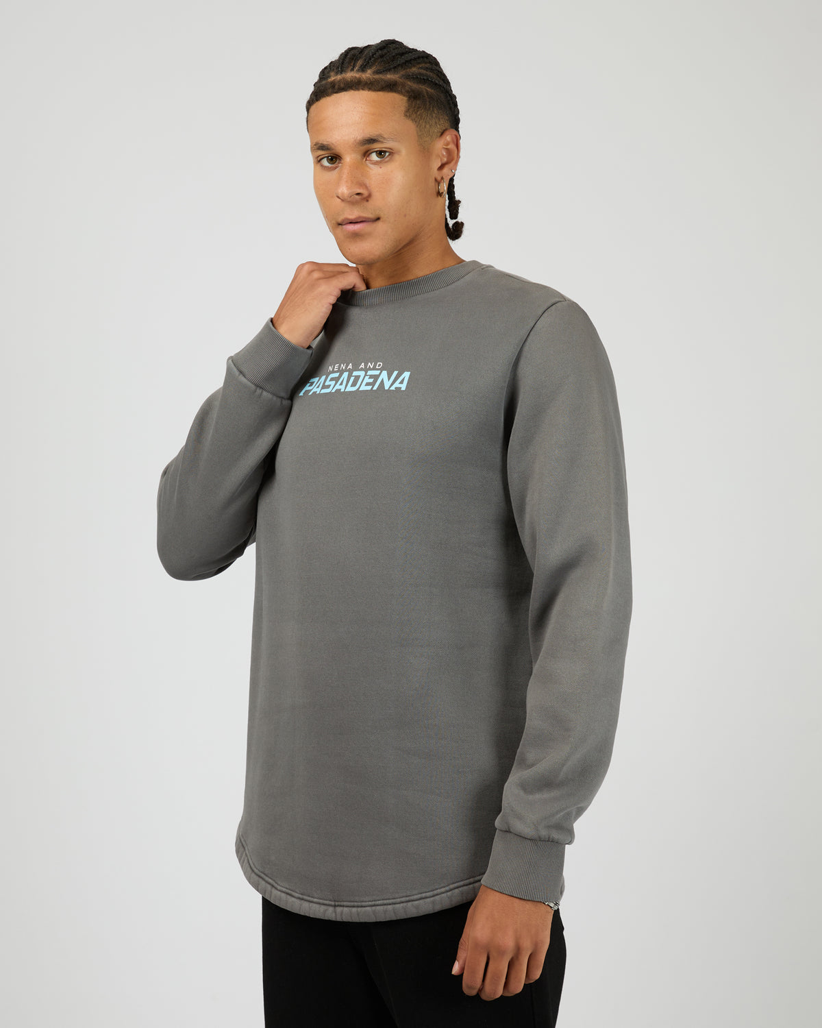 Systems Dual Curved Sweater Charcoal