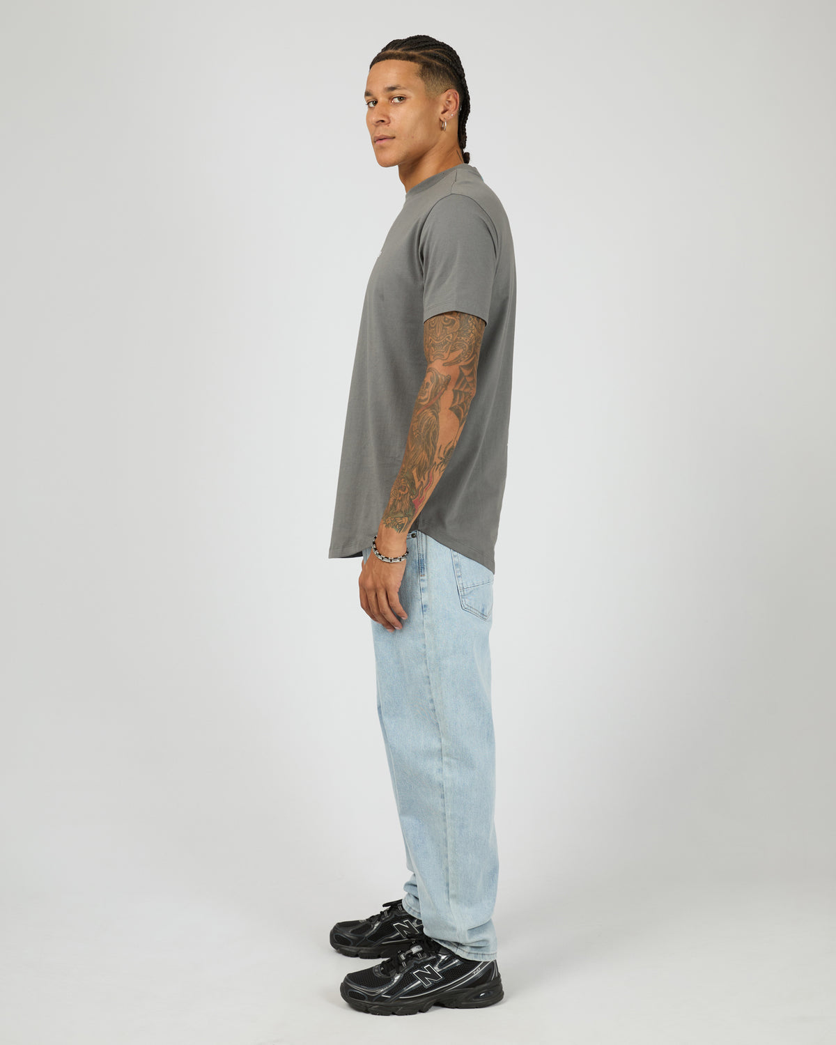 Central Dual Curved Tee Charcoal