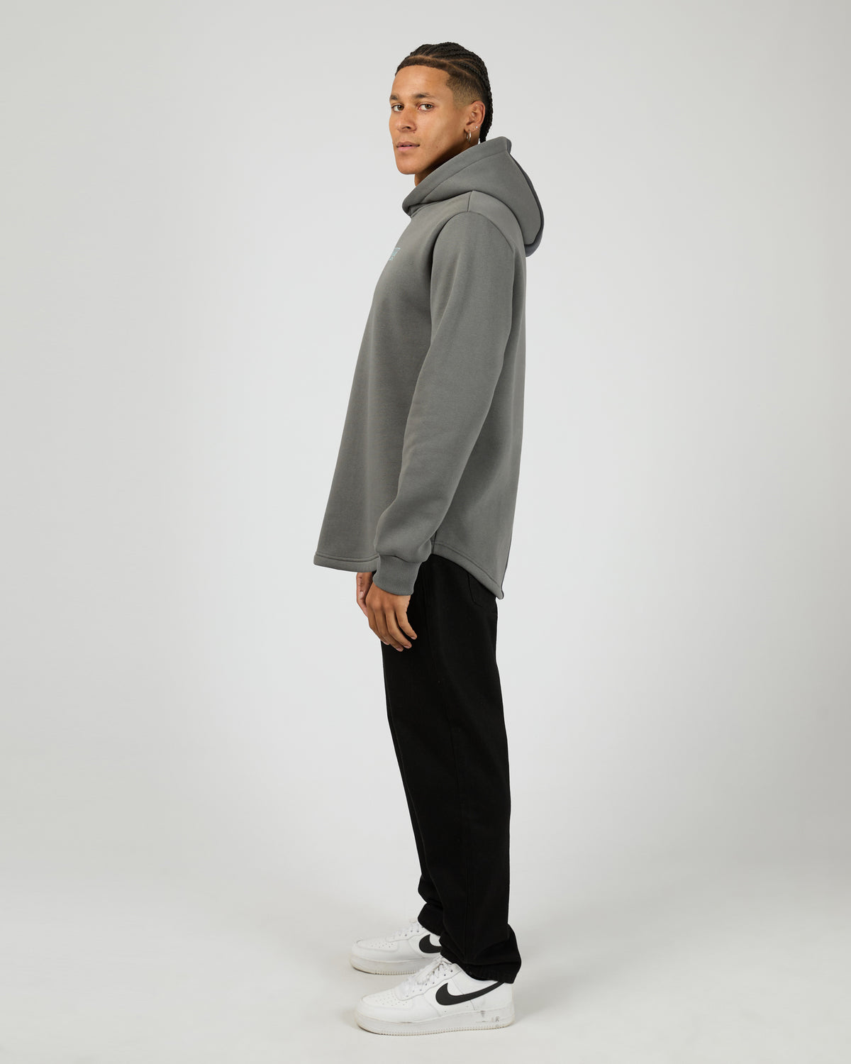 Public Dual Curved Hoodie Charcoal