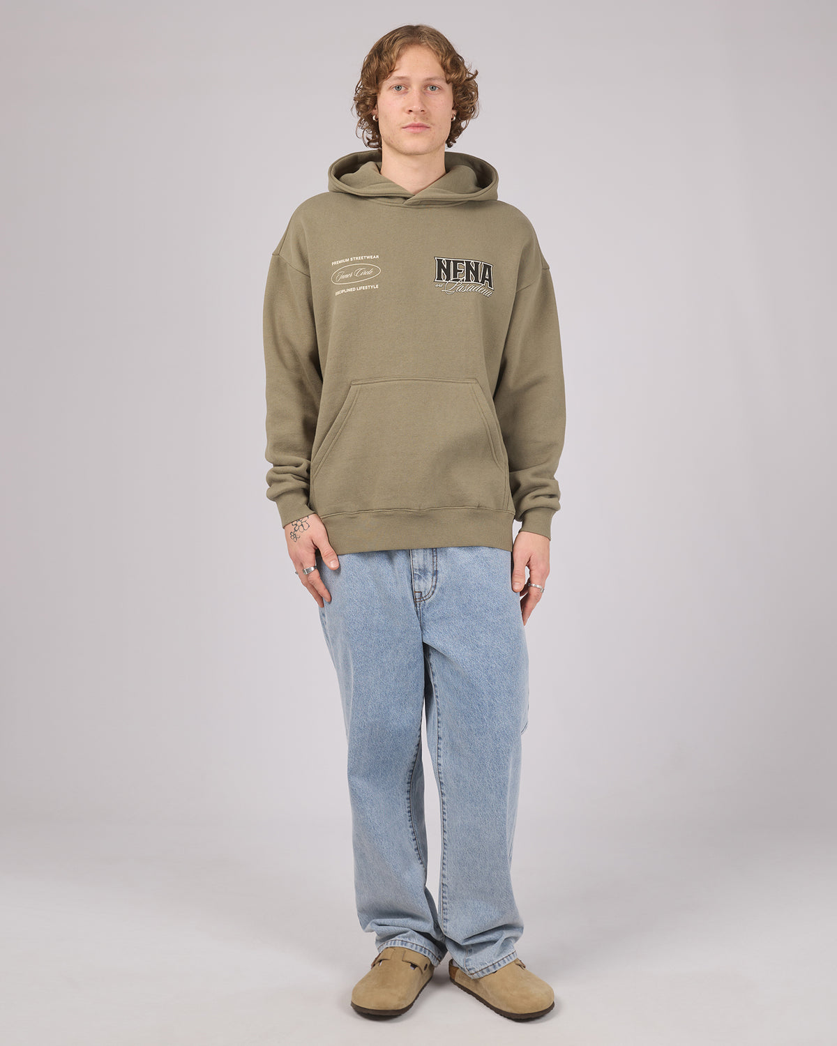 Tital Relaxed Fit Hoodie Khaki