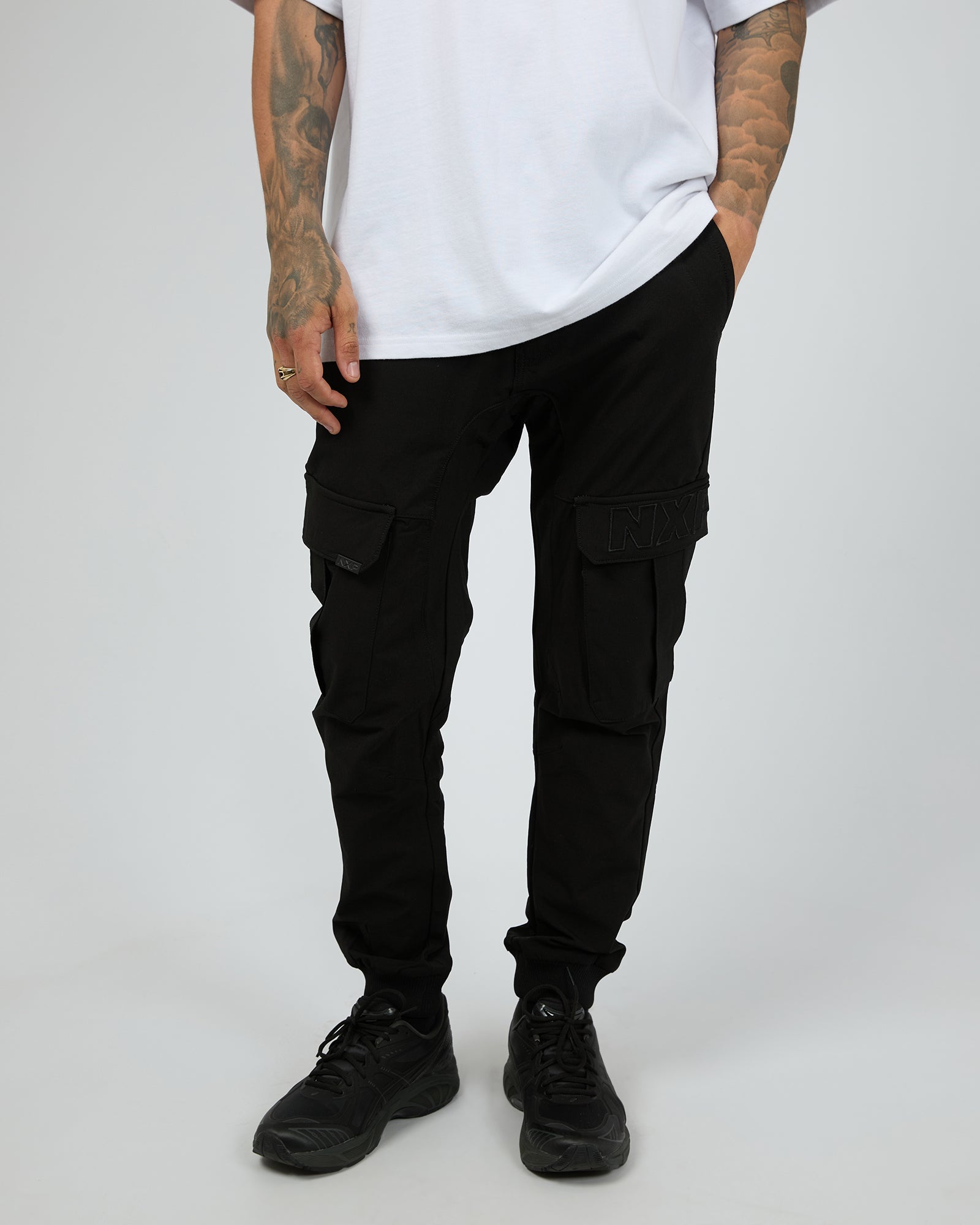 F1500 Slim Nylon Cargo Jogger Black - Edge Clothing