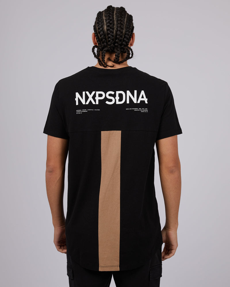 Nena and Pasadena-Echelon Cape Back Tee Jet Black-Edge Clothing