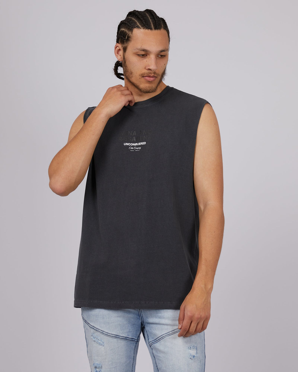 Nena and Pasadena-Echo Heavy Relaxed Muscle Pigment Black-Edge Clothing