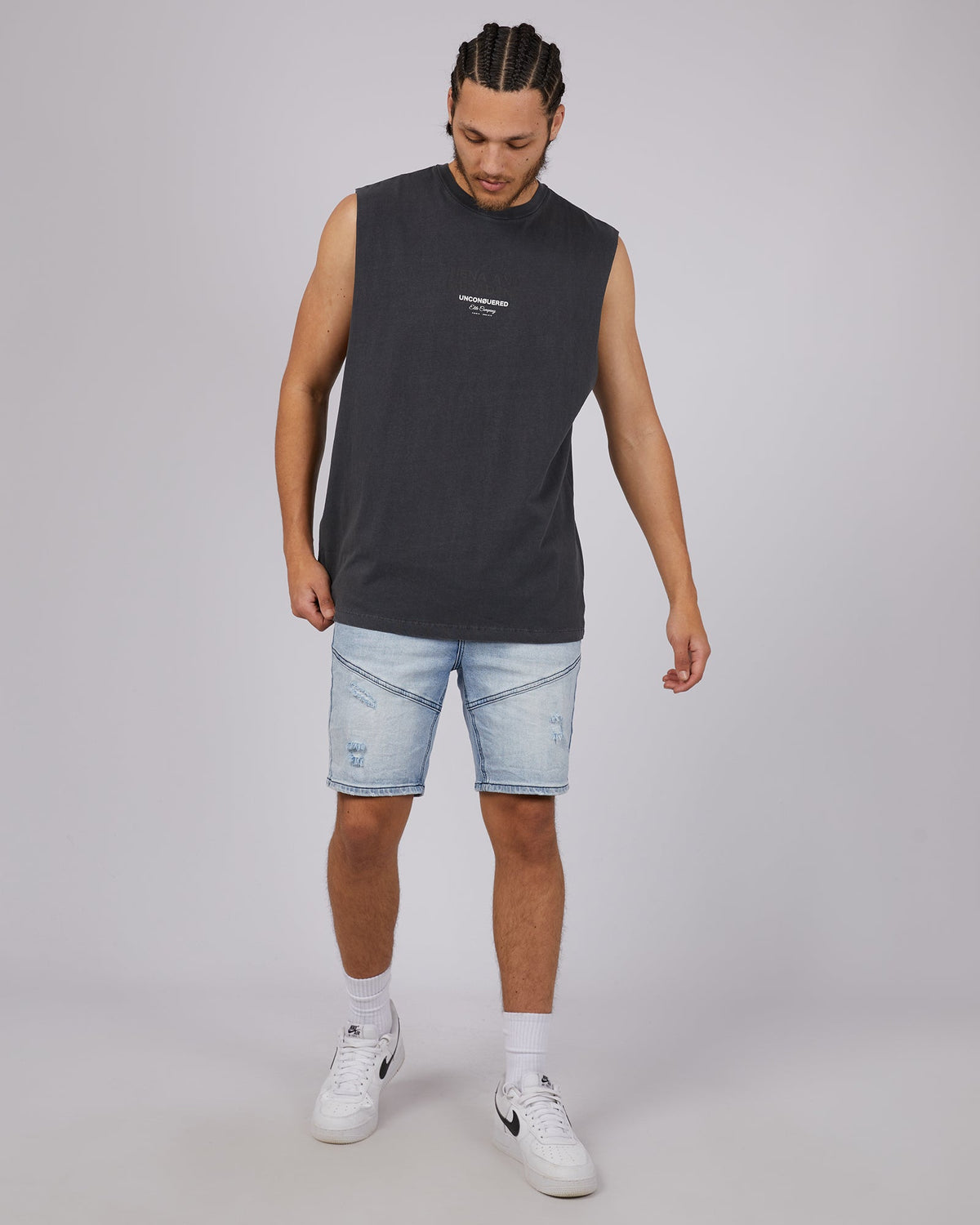 Nena and Pasadena-Echo Heavy Relaxed Muscle Pigment Black-Edge Clothing