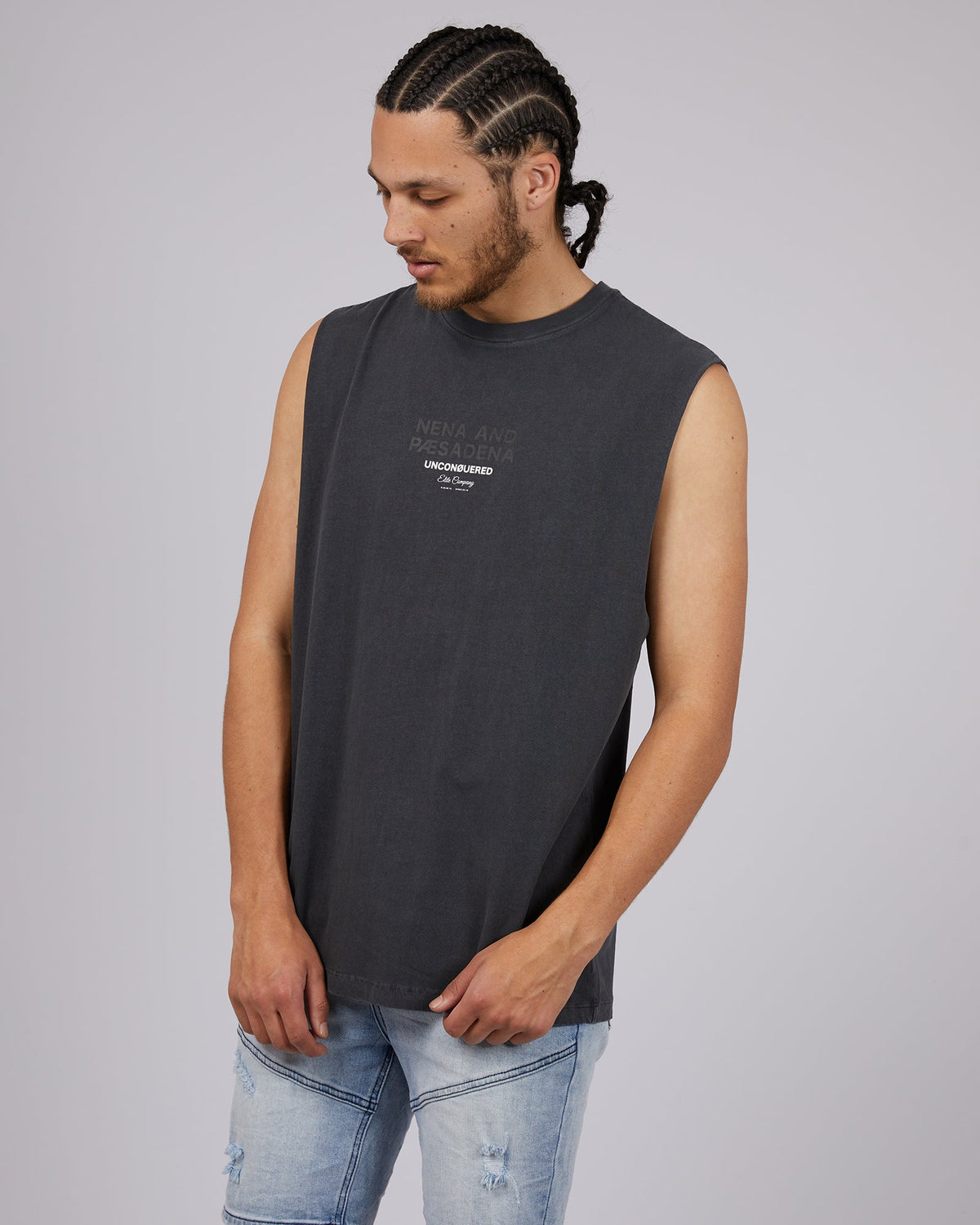 Nena and Pasadena-Echo Heavy Relaxed Muscle Pigment Black-Edge Clothing
