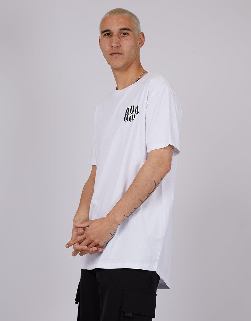 Nena and Pasadena-Mirage Cape Back Tee White-Edge Clothing