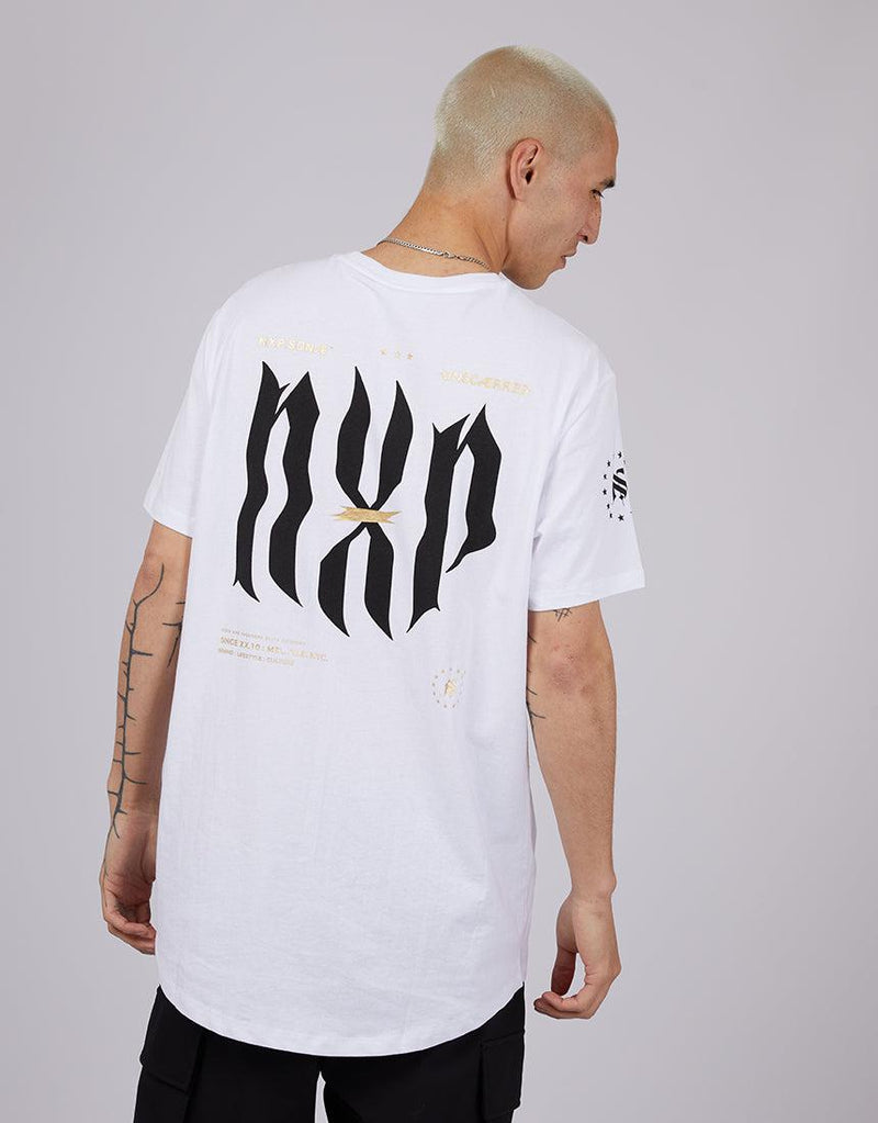 Nena and Pasadena-Mirage Cape Back Tee White-Edge Clothing