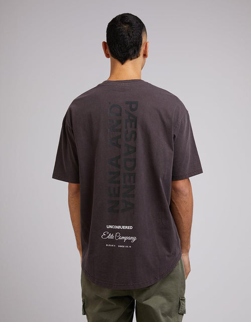 Nena and Pasadena-Status Box Fit Tee Pigment Shale Brown-Edge Clothing