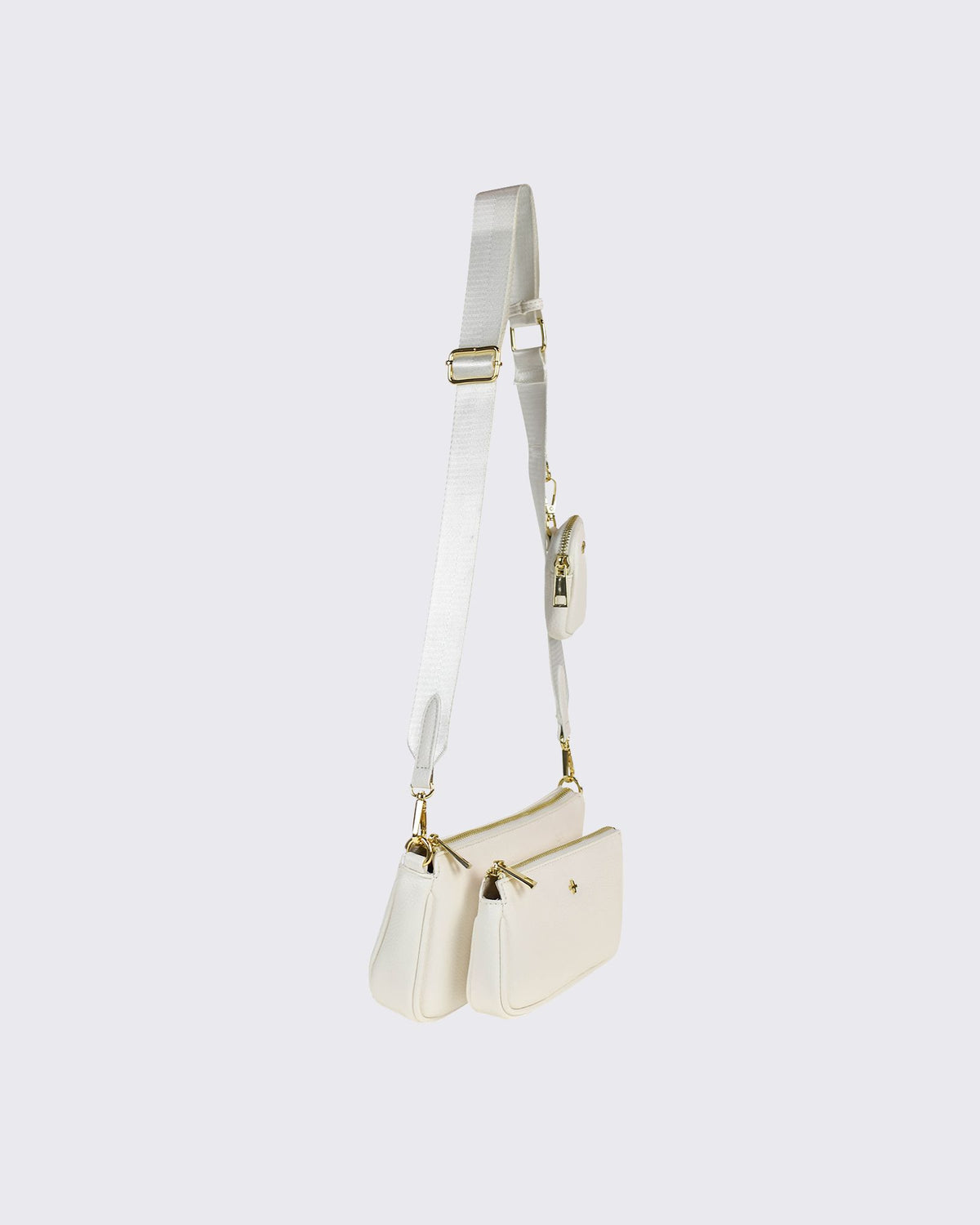 Peta and Jain-Marmont Crossbody Bag White Pebble-Edge Clothing