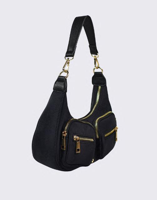 Peta and Jain-Summer Shoulder Bag Double Pockets Black-Edge Clothing
