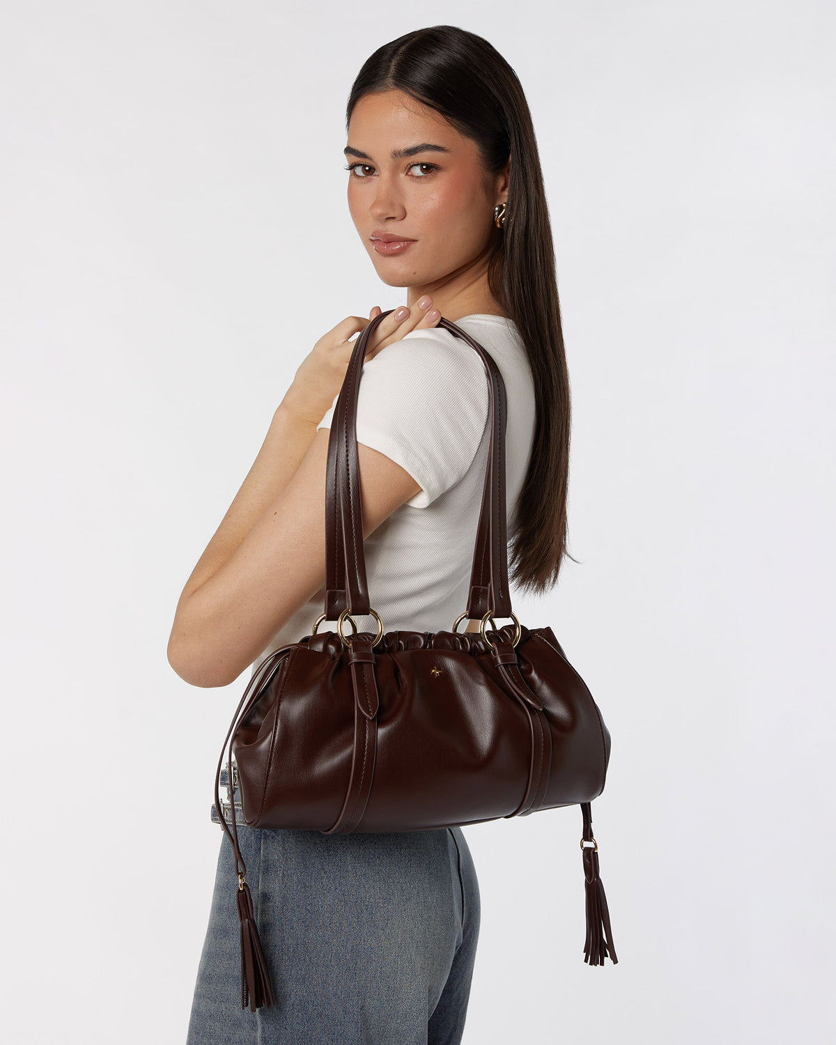 Rory Tassel Shoulder Chocolate