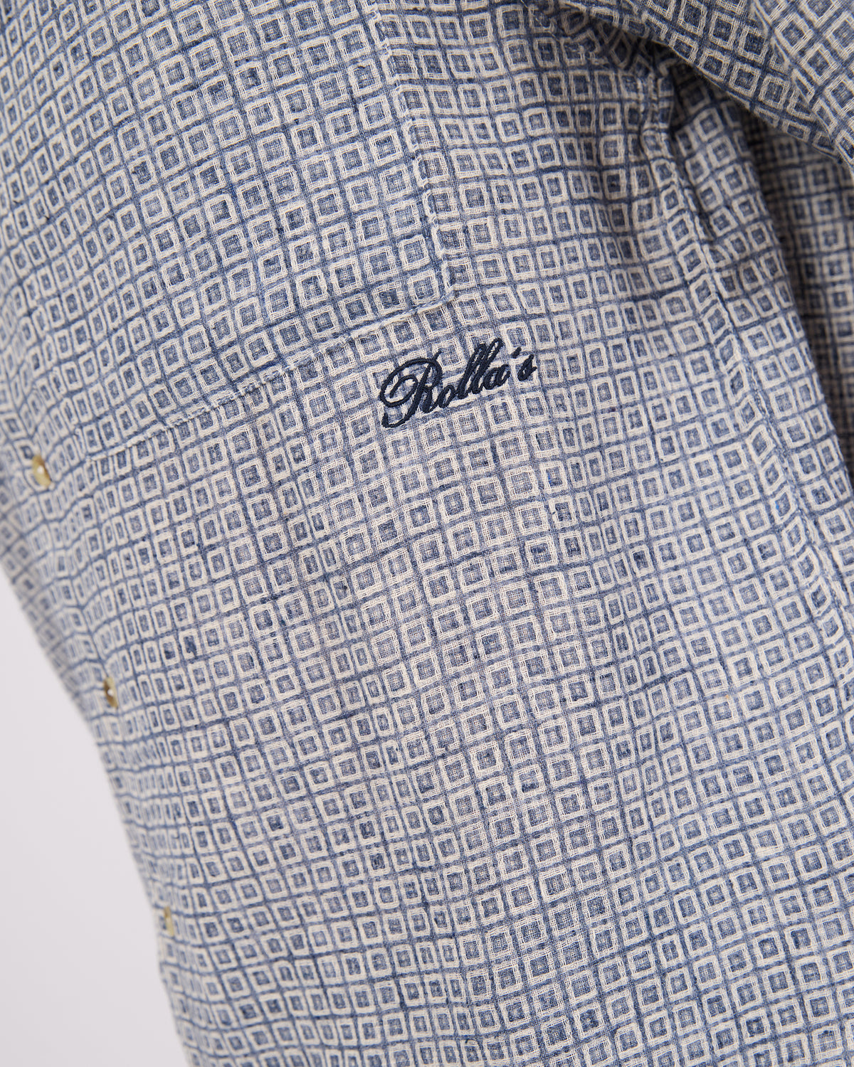 Pattern Bowler Shirt Blue