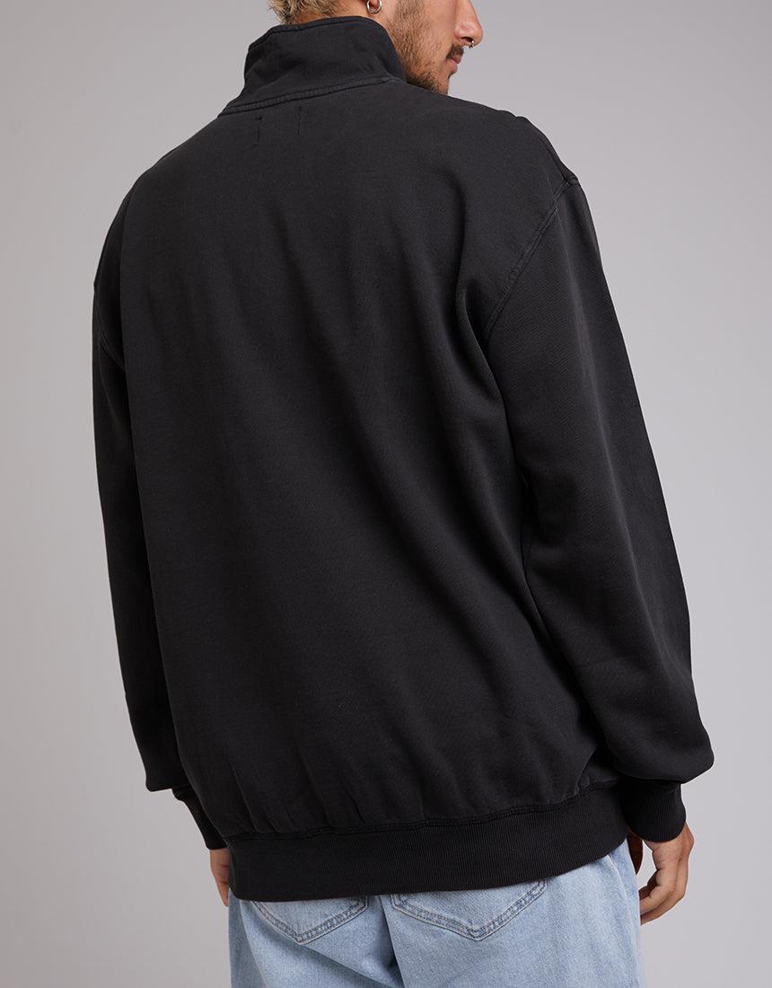 Silent Theory-1/4 Zip Jumper Washed Black-Edge Clothing