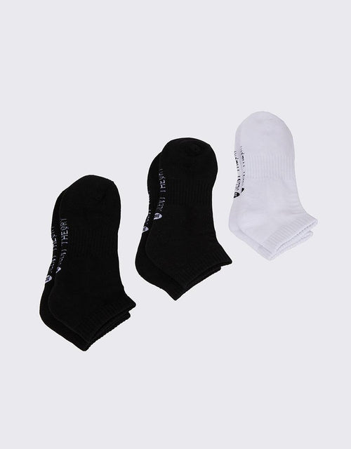 Silent Theory-3 Pack Ankle Sock Blk/blk/wht-Edge Clothing