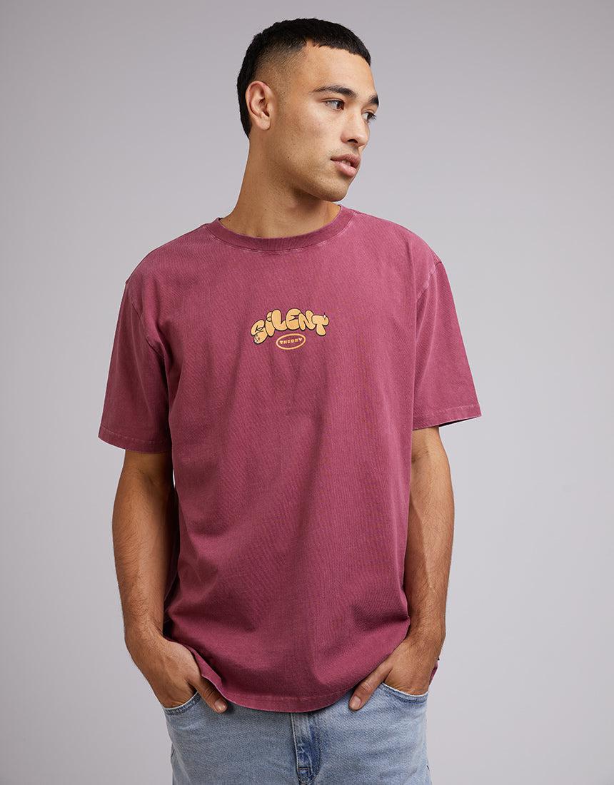 Silent Theory-Art Boxy Tee Burgunday-Edge Clothing