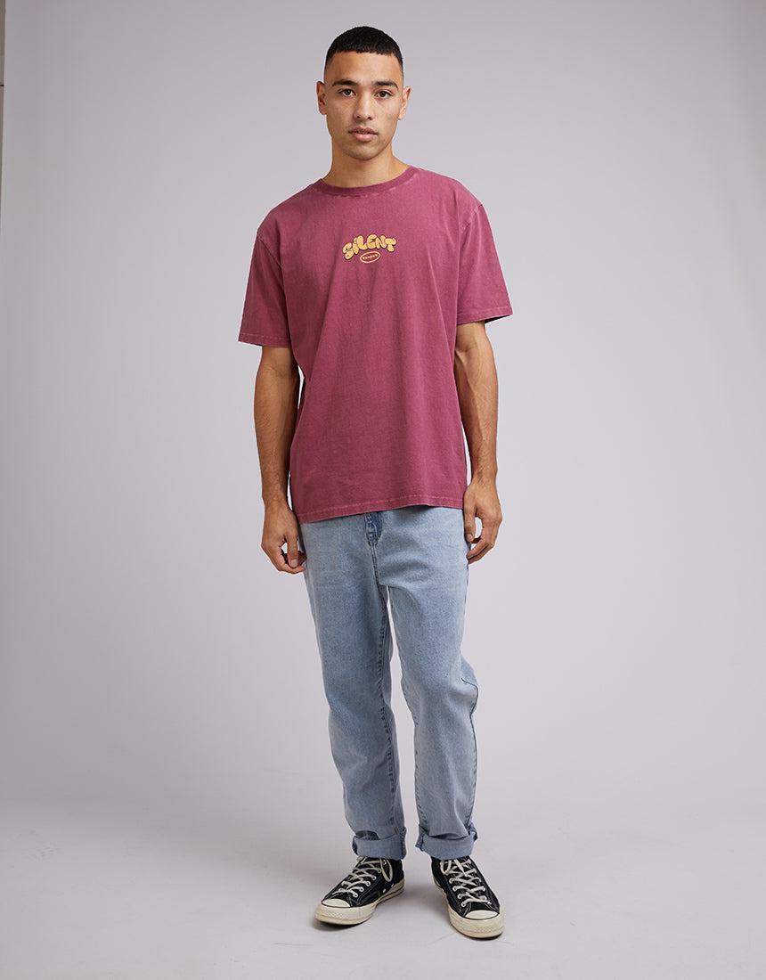 Silent Theory-Art Boxy Tee Burgunday-Edge Clothing