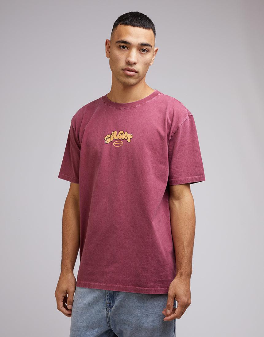 Silent Theory-Art Boxy Tee Burgunday-Edge Clothing