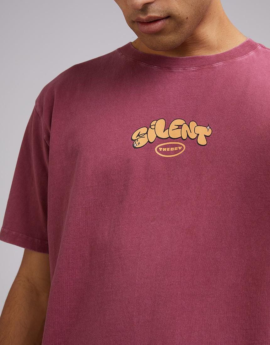 Silent Theory-Art Boxy Tee Burgunday-Edge Clothing