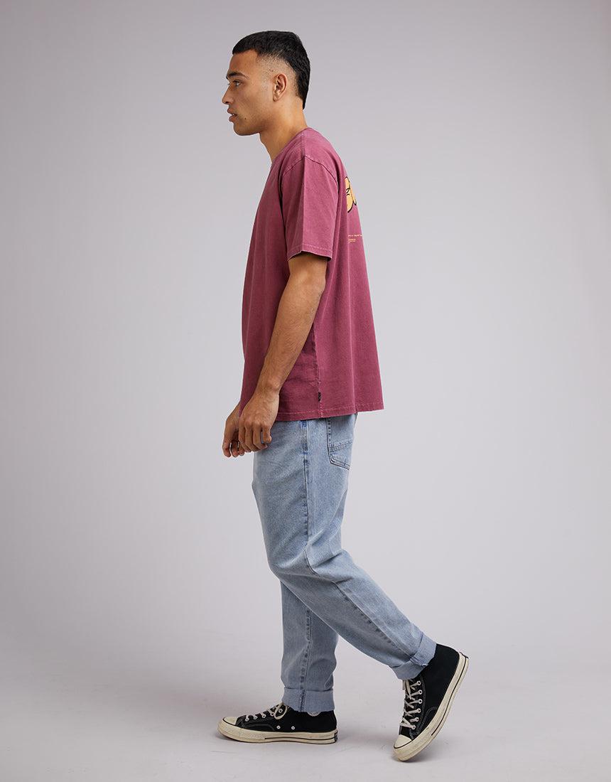 Silent Theory-Art Boxy Tee Burgunday-Edge Clothing