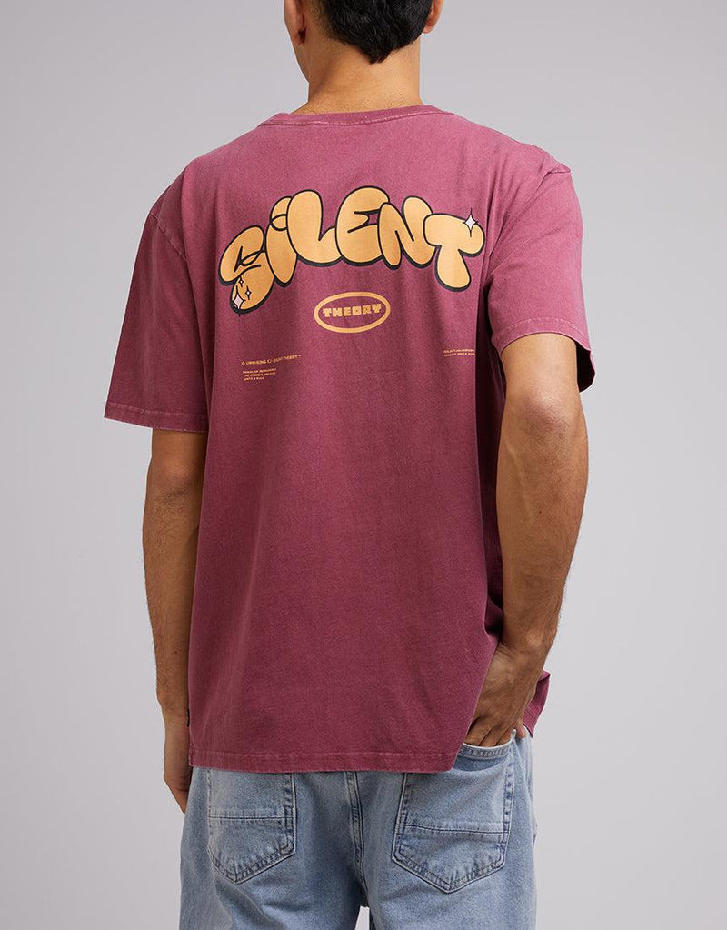 Silent Theory-Art Boxy Tee Burgunday-Edge Clothing