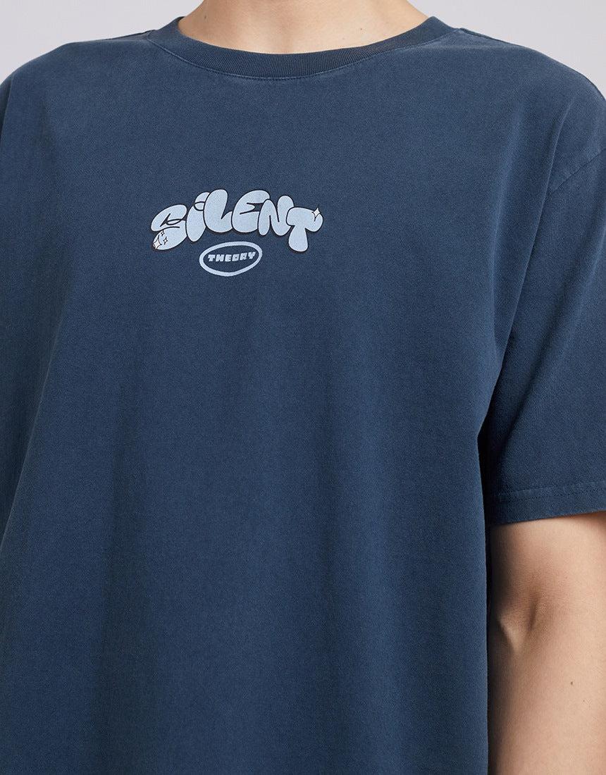 Silent Theory-Art Boxy Tee Navy-Edge Clothing
