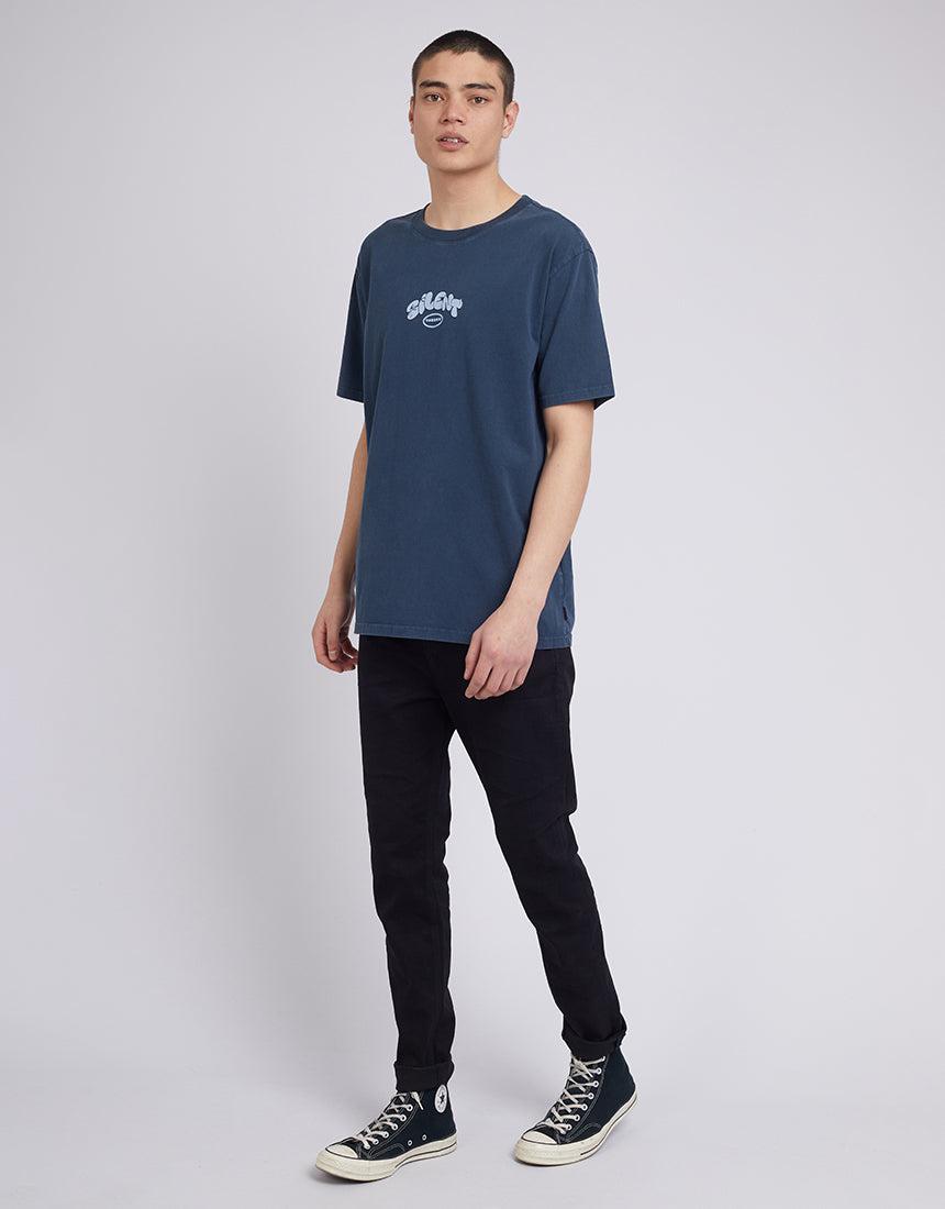 Silent Theory-Art Boxy Tee Navy-Edge Clothing