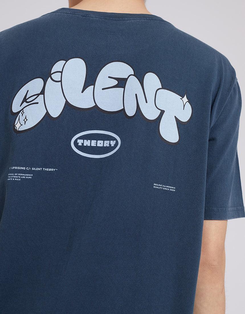 Silent Theory-Art Boxy Tee Navy-Edge Clothing