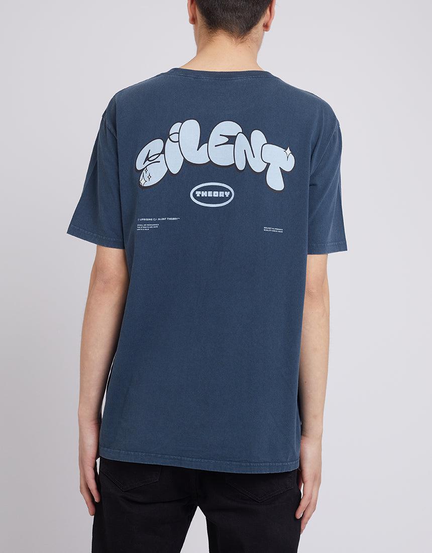 Silent Theory-Art Boxy Tee Navy-Edge Clothing