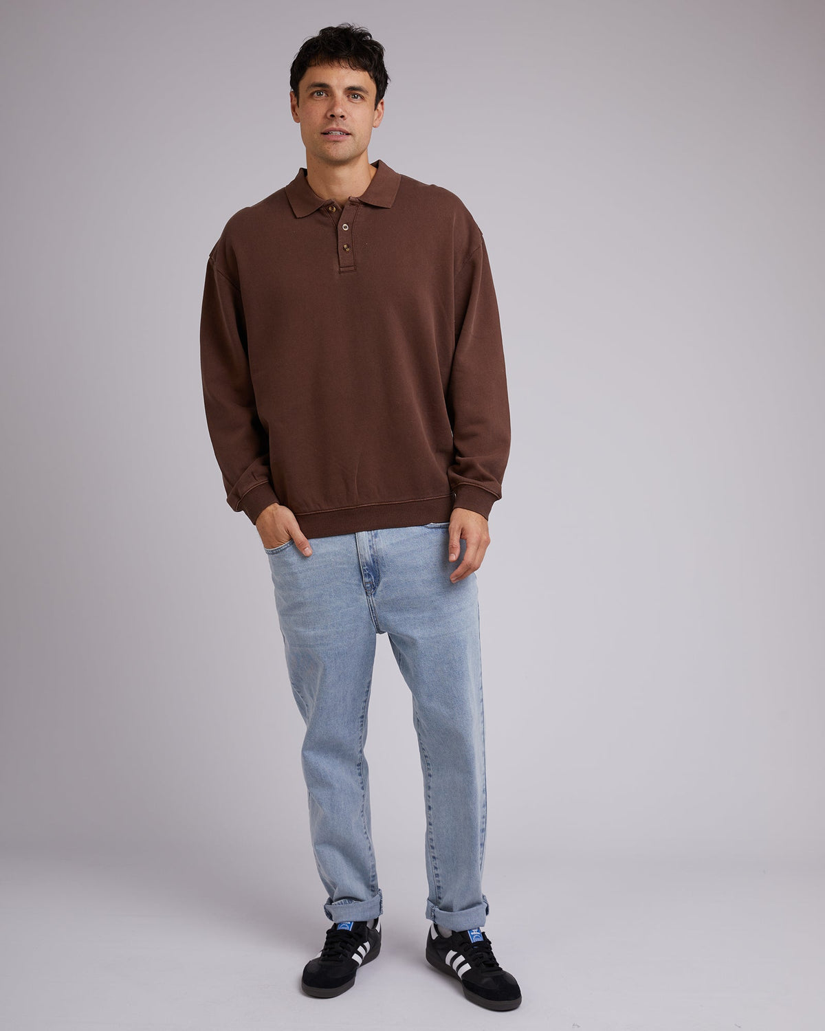 Silent Theory-Chase Fleece Sweater Chocolate-Edge Clothing