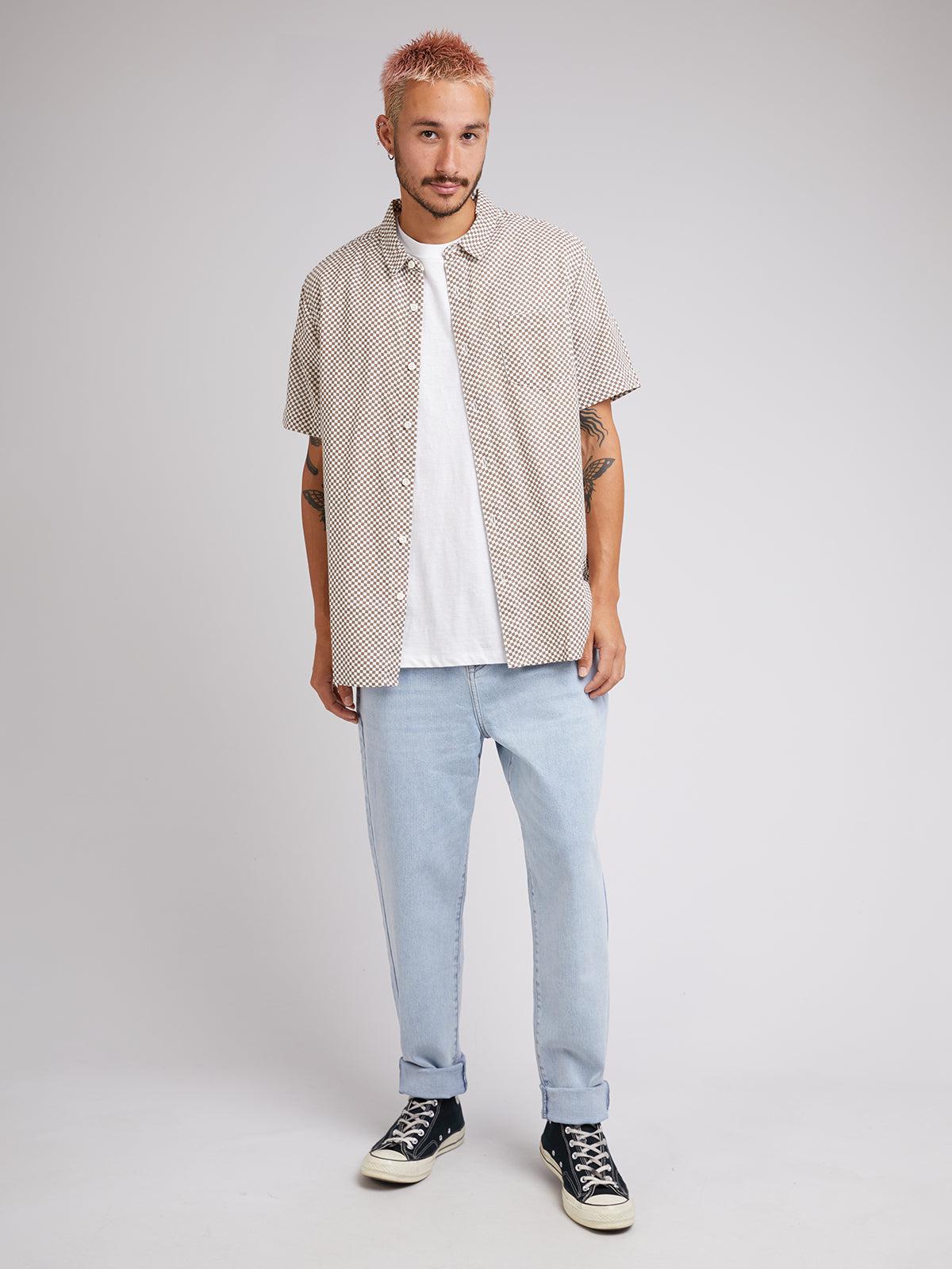 Silent Theory-Check Out S/s Shirt Brown-Edge Clothing