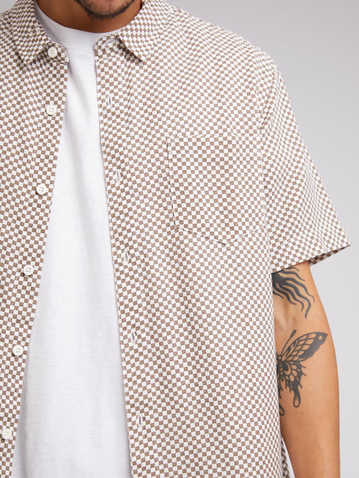 Silent Theory-Check Out S/s Shirt Brown-Edge Clothing