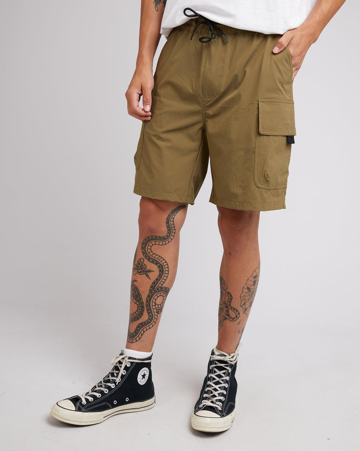 Silent Theory-Cleaver Cargo Short Khaki-Edge Clothing