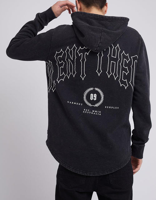 Silent Theory-Clique Scoop Hoody Washed Black-Edge Clothing