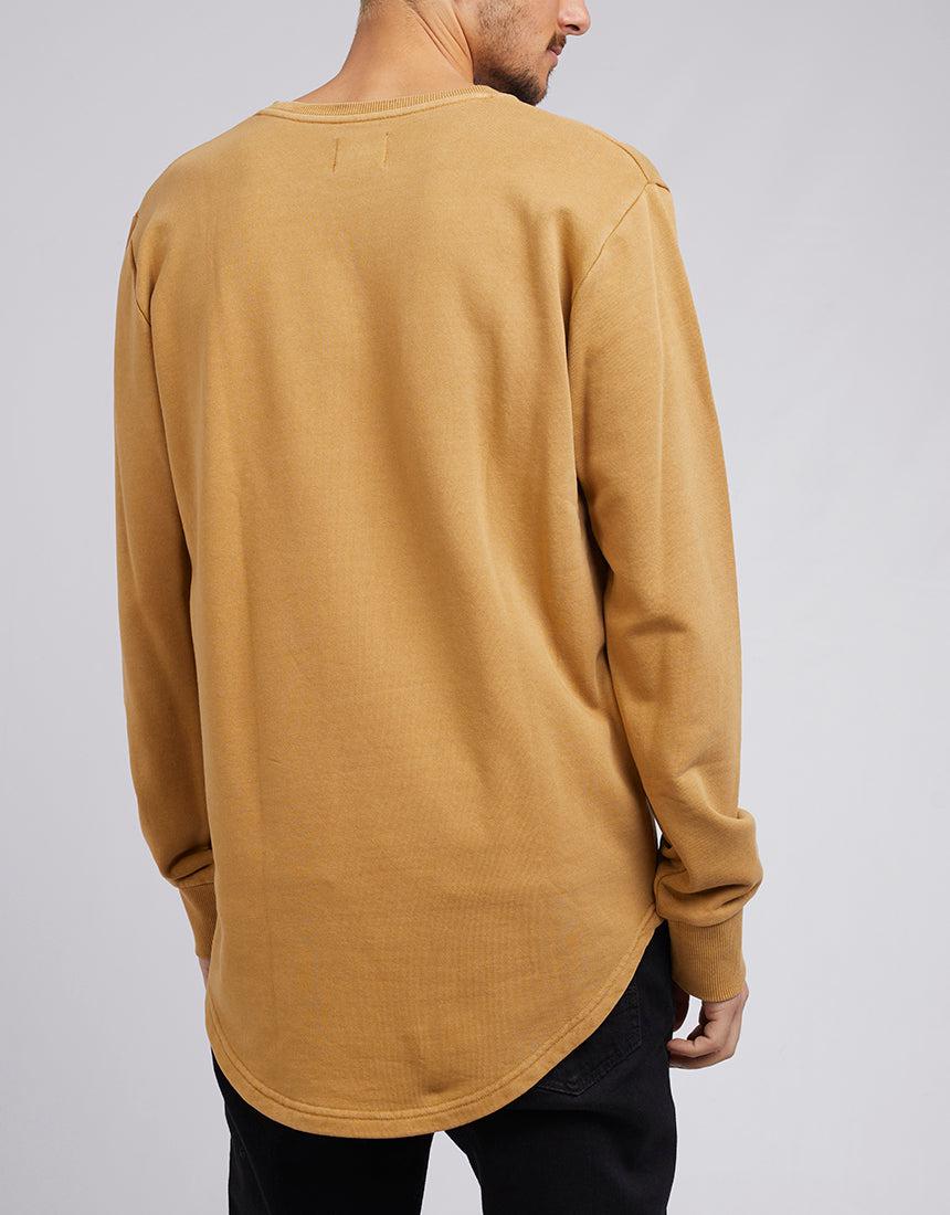 Silent Theory-Curved Hem Crew Mustard-Edge Clothing