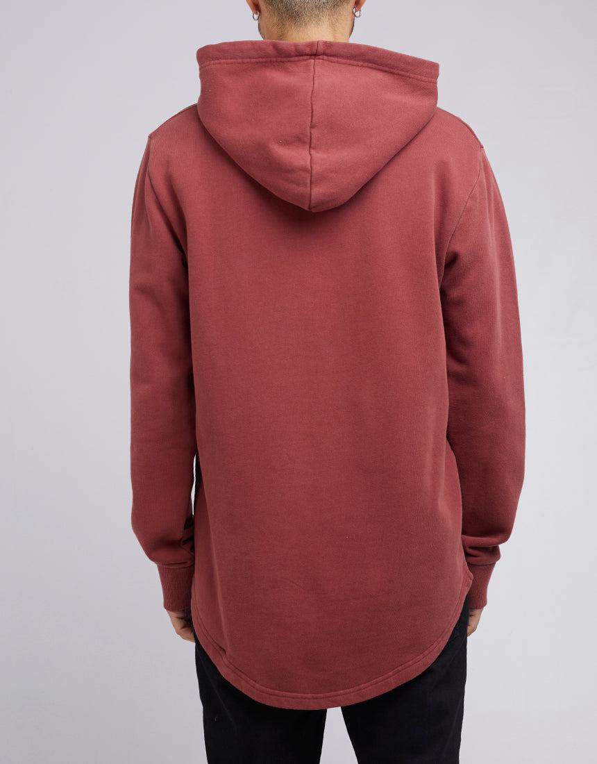 Silent Theory-Curved Hem Hoody Burgandy-Edge Clothing