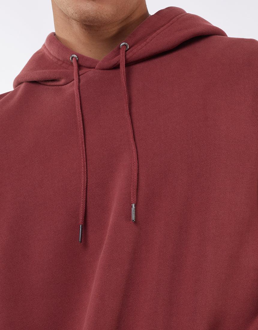 Silent Theory-Curved Hem Hoody Burgandy-Edge Clothing