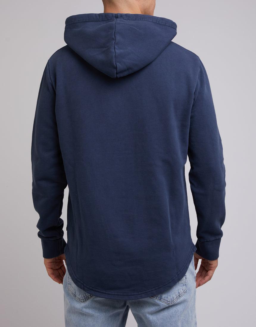 Silent Theory-Curved Hem Hoody Navy-Edge Clothing