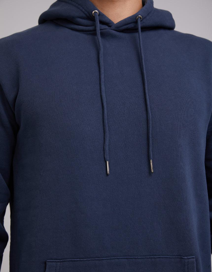 Silent Theory-Curved Hem Hoody Navy-Edge Clothing