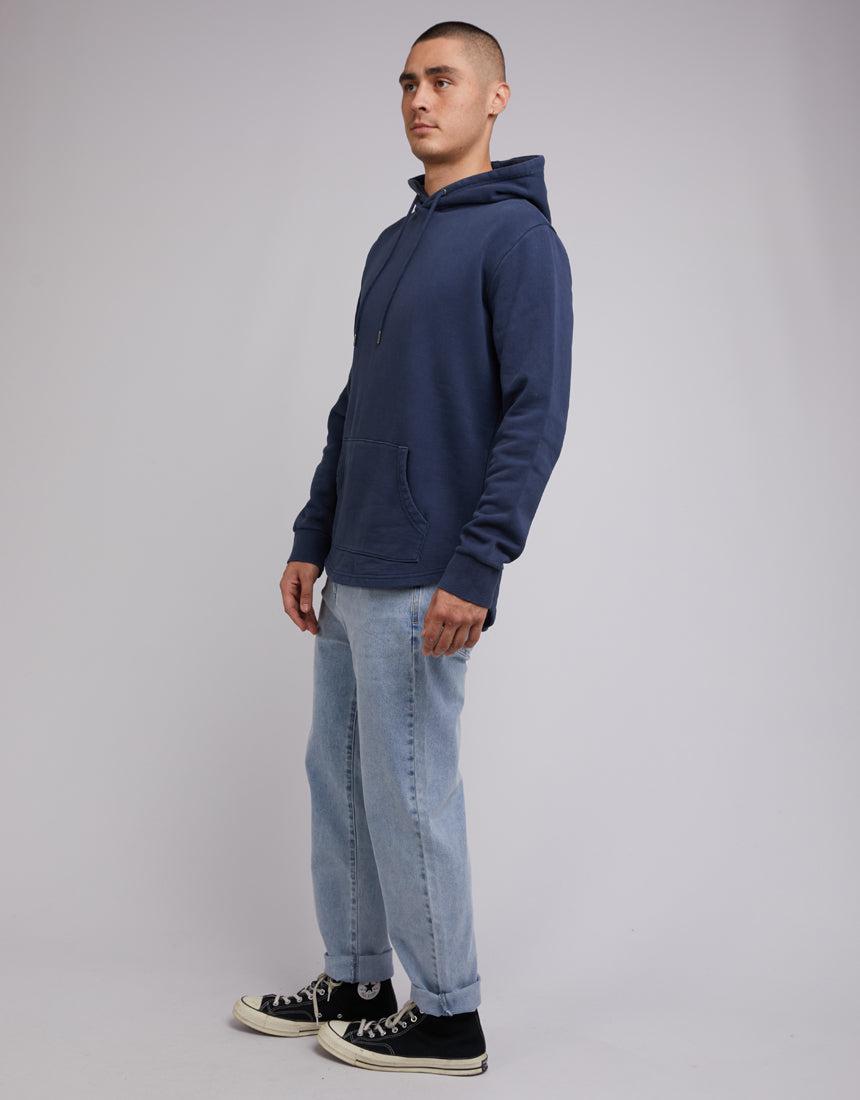 Silent Theory-Curved Hem Hoody Navy-Edge Clothing
