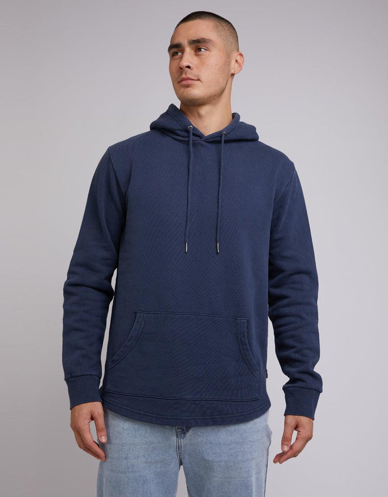 Silent Theory-Curved Hem Hoody Navy-Edge Clothing