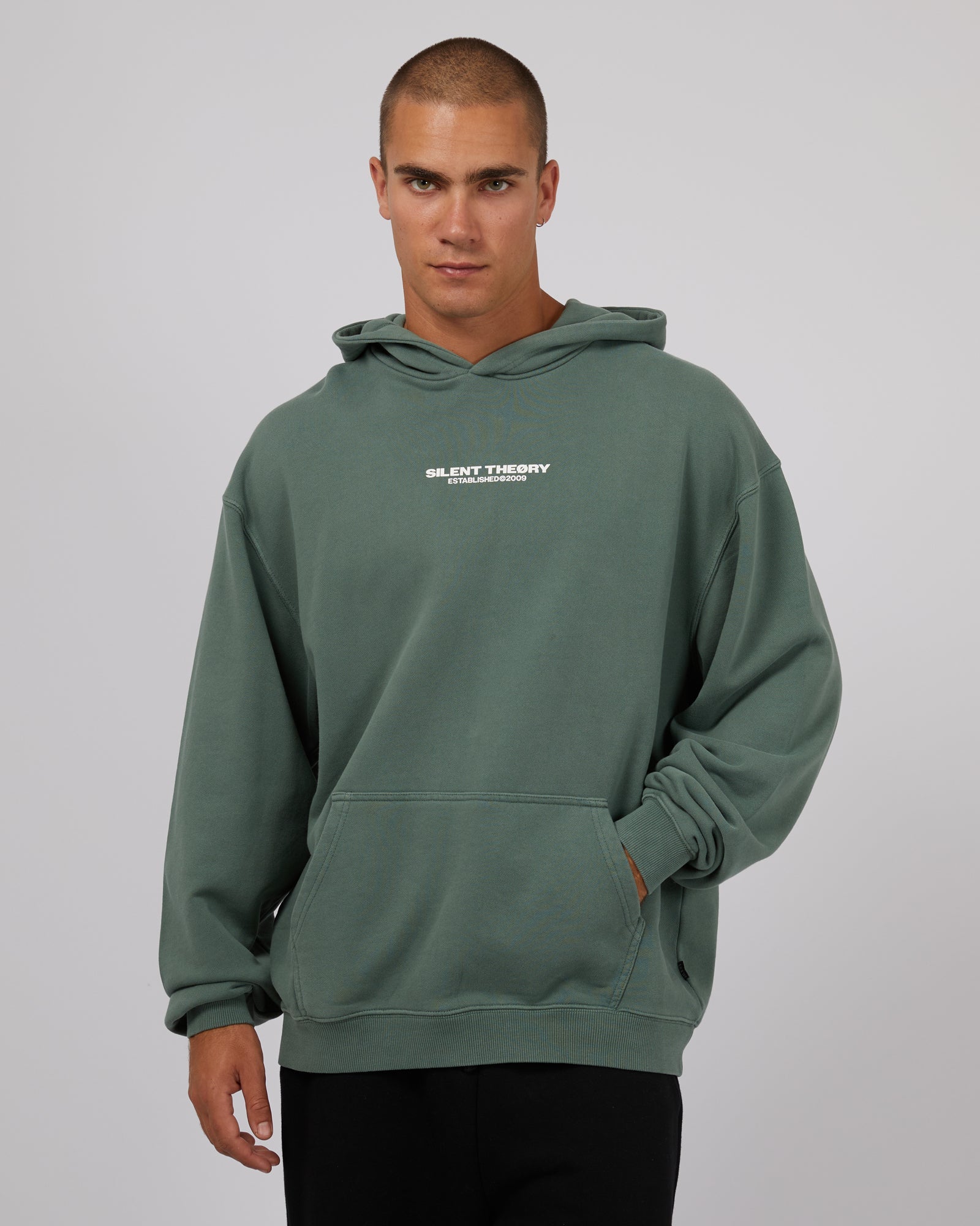 Silent Theory-Essential Theory Hoody Green-Edge Clothing