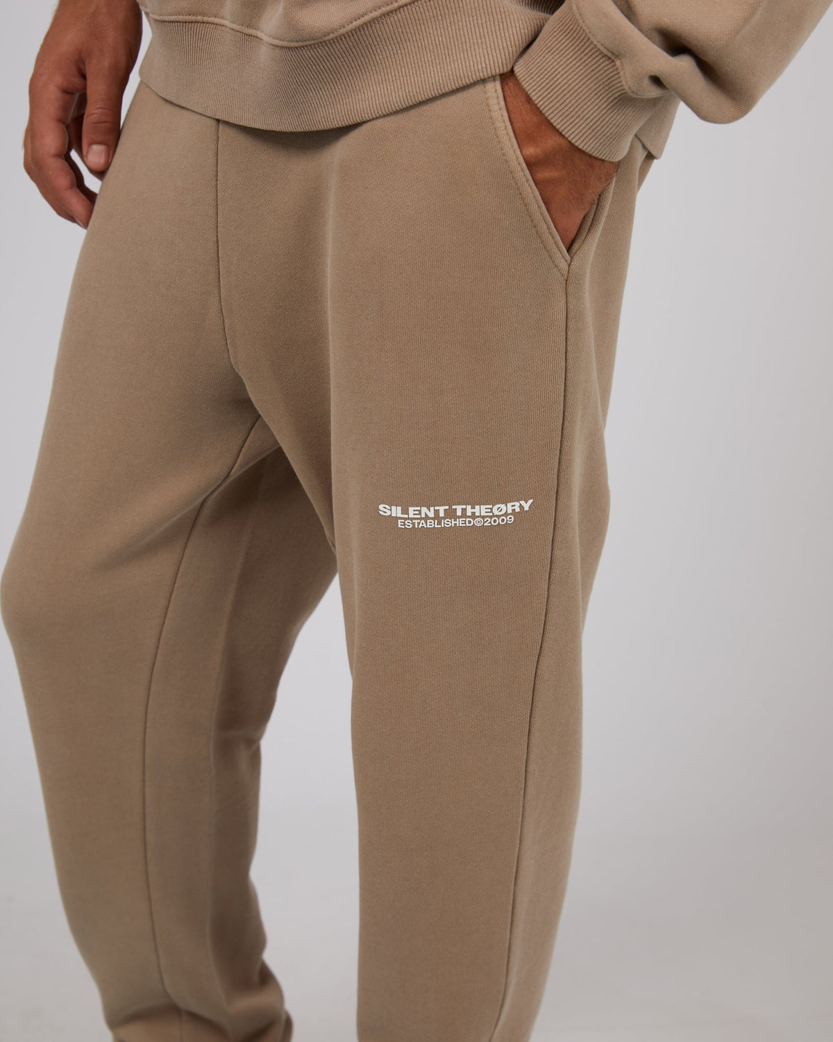 Silent Theory-Essential Theory Track Pant Tan-Edge Clothing