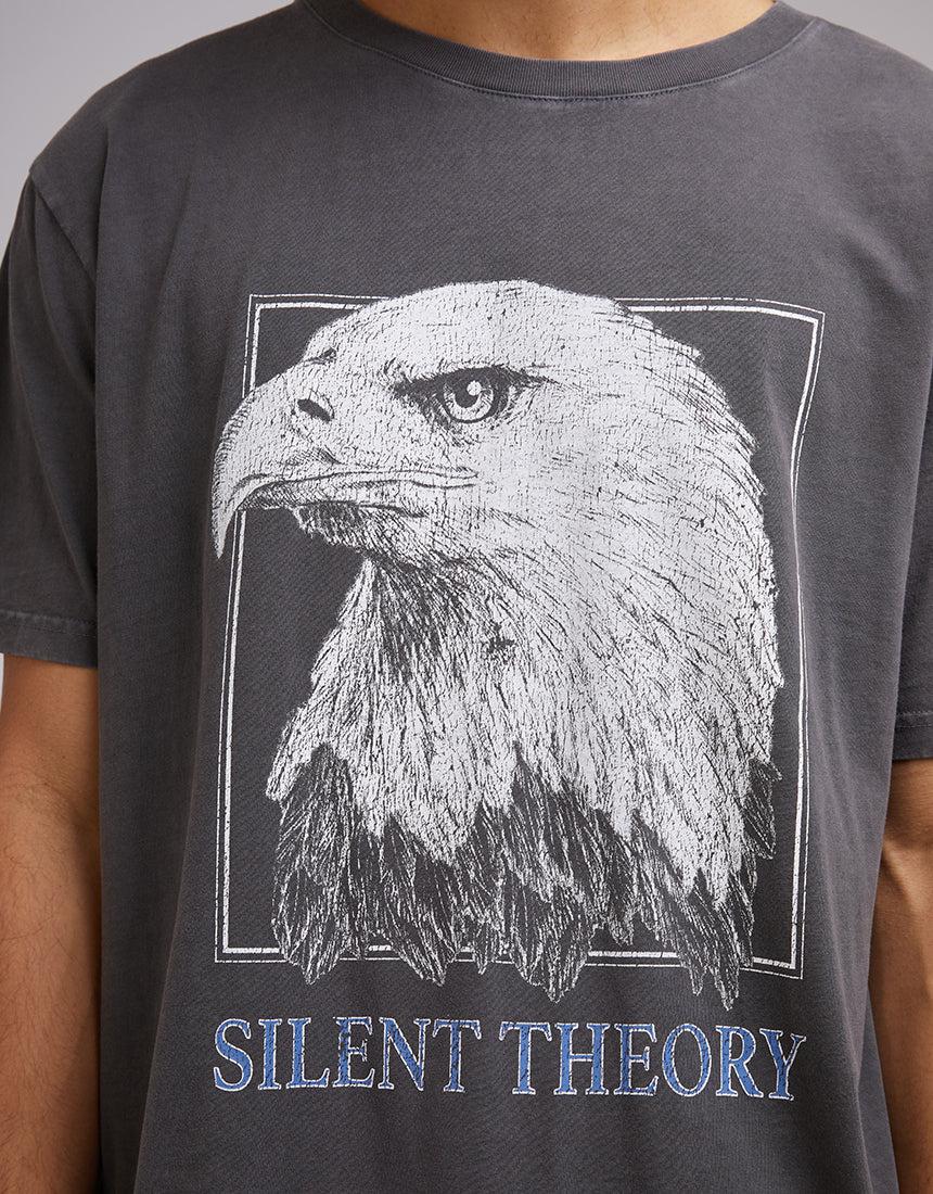 Silent Theory-Fallen Eagle Tee Charcoal-Edge Clothing