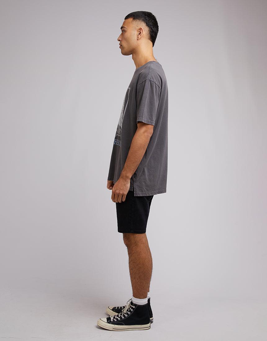 Silent Theory-Fallen Eagle Tee Charcoal-Edge Clothing