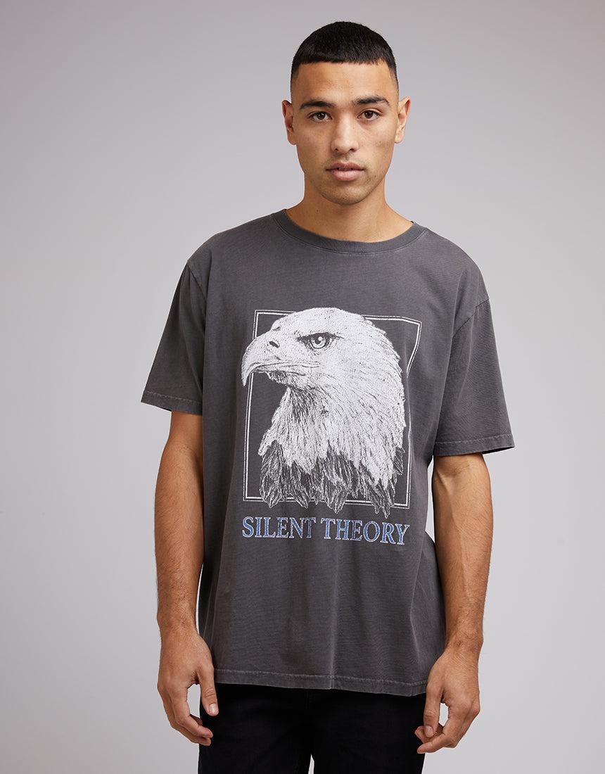 Silent Theory-Fallen Eagle Tee Charcoal-Edge Clothing