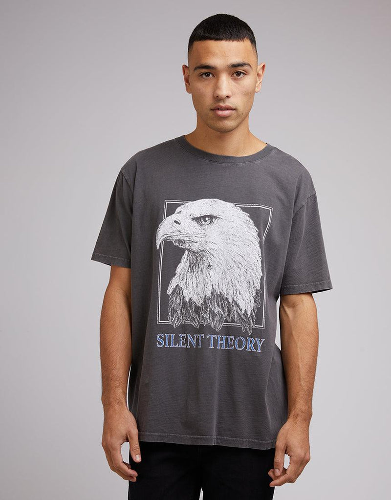 Silent Theory-Fallen Eagle Tee Charcoal-Edge Clothing